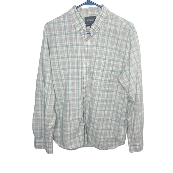 Bonobos Other - Bonobos men’s gray plaid shirt lightweight size large slim fit